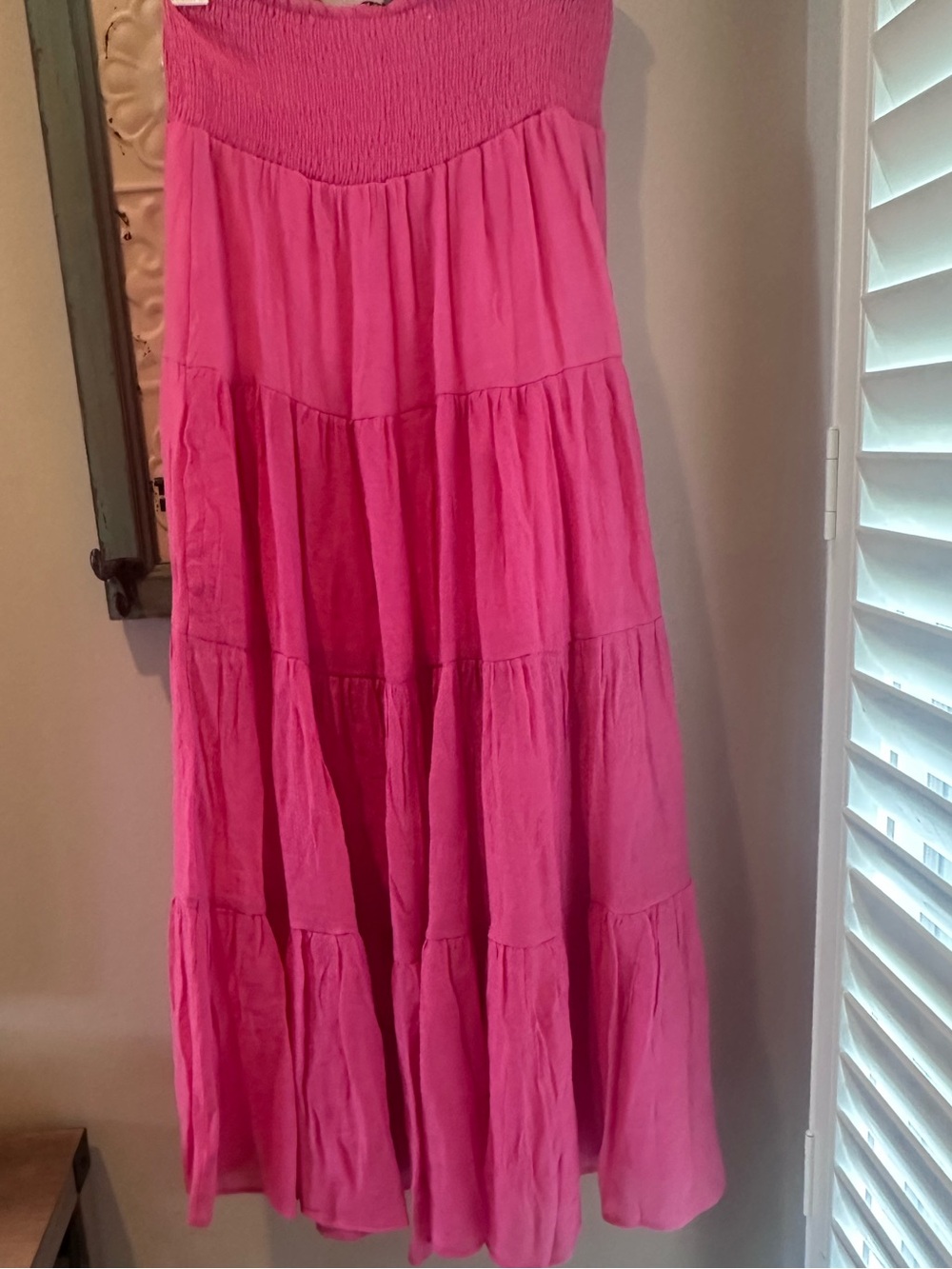 HYFVE Hot Pink Tiered Maxi Skirt | Smocked Waist | Sizes M & L - Picture 4 of 4